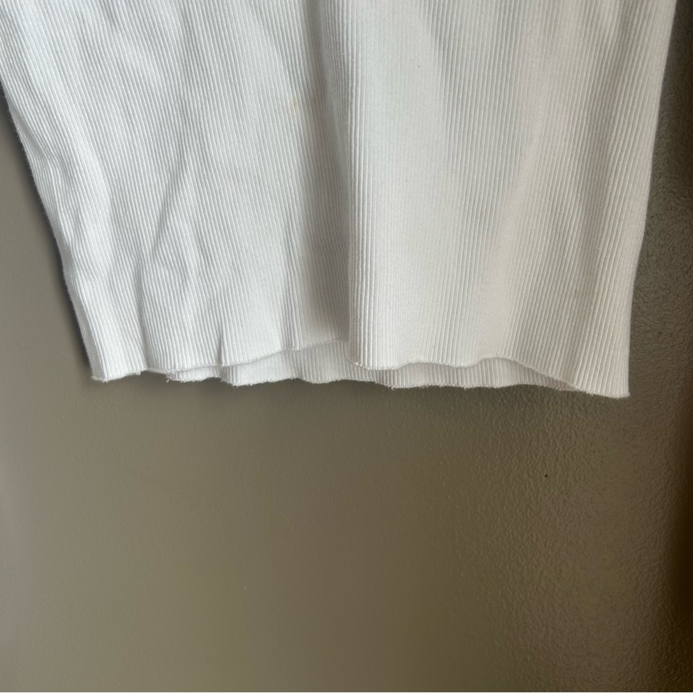 Brandy Melville White Ribbed Long Sleeve Top - Picture 4 of 5